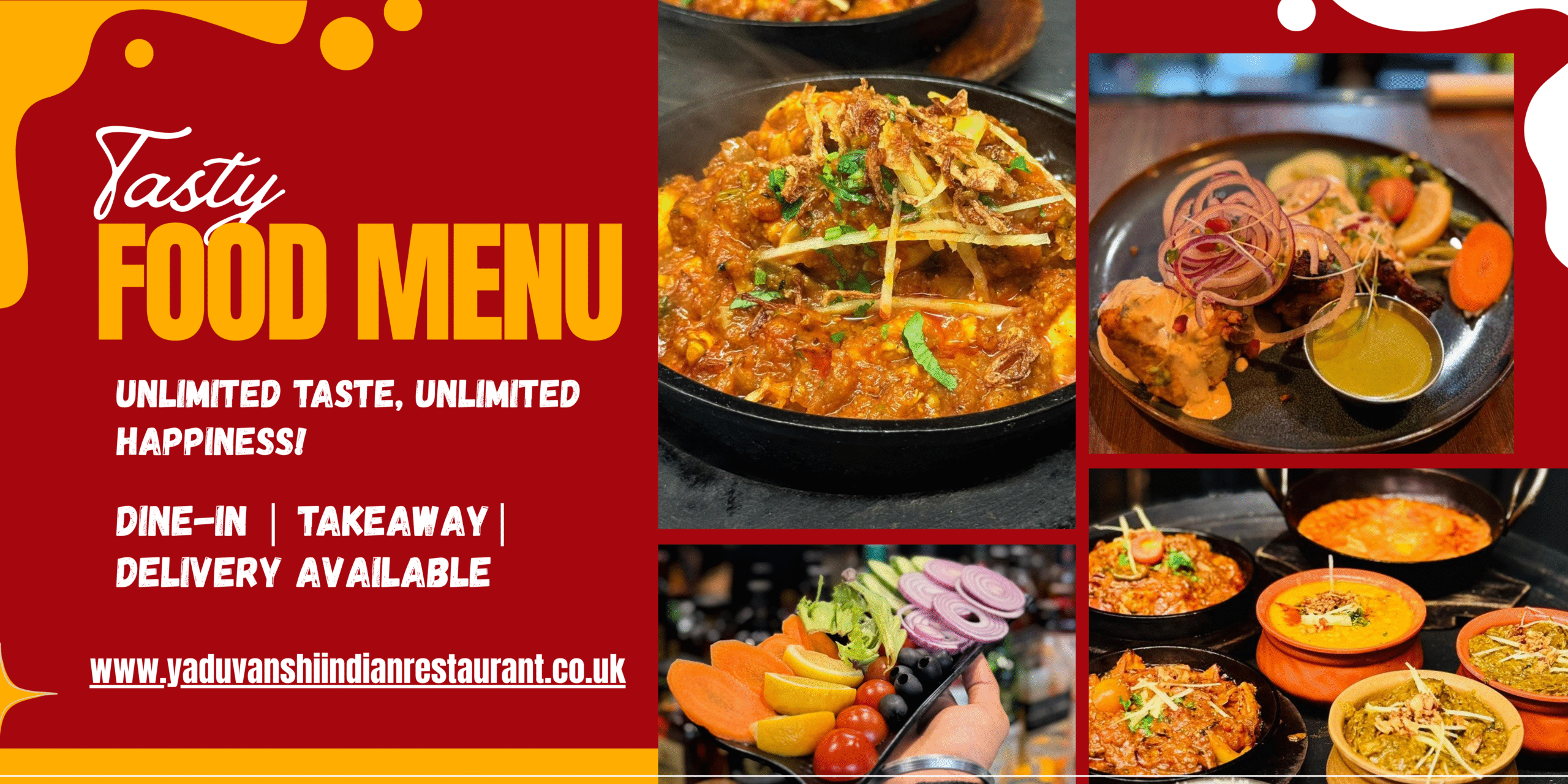 Brown and White Modern Food Banner Lanscape